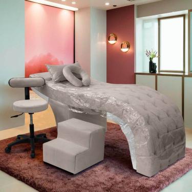 Imagem de Kit Maca Estética Charme para Cílios + Mocho + Escada + Capa Veludo