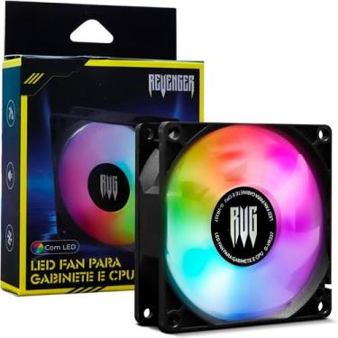 Imagem de Cooler FAN LED RGB 12V Ventoinha Para Gabinete e Cpu Gamer 80mm / 8cm 
