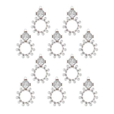 Imagem de COTTVOTT Anel de terço de década, anéis de cruz de rosário de dedo, medalha de bento de exorcismo devocional, rosário, cruz, anel de oração para homens e mulheres, Metal, Sem pedra preciosa