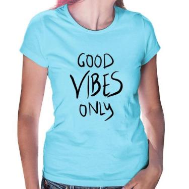 Imagem de Baby Look Good Vibes Only - Foca na Moda, Azul bebê, P