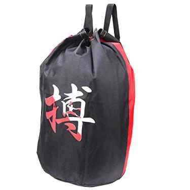 Imagem de Mochila com cordão, tecido Oxford superior, mochila esportiva com cordão, bolsas de ginástica com cordão resistentes à água, bolsa de natação para (Bolsa de engrenagem de