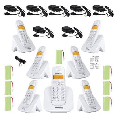 Imagem de Kit Aparelho Telefone Sem Fio 6 Ramal Bina Alcance 50 a 300M - Intelbr