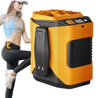 Imagem de Ventilador de cintura para uso externo - Ventilador pessoal de cinto recarregável | Cooler leve para camisa, pequeno dispositivo de resfriamento, 100 velocidades ajustáveis para atividades ao ar