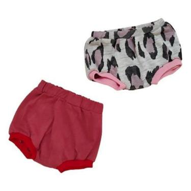 Imagem de Short De Bebê Menina 0 A 3 Meses Kit Tampa Fralda Bebe-Feminino