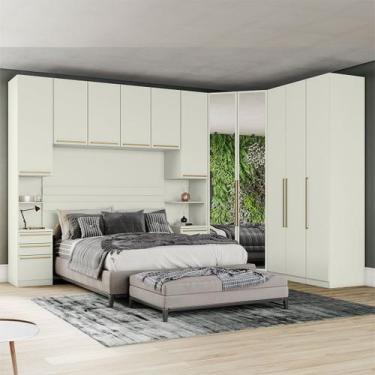 Imagem de Guarda-Roupa Casal Modulado Seletto 11 Portas 9 Gavetas com Espelho Me