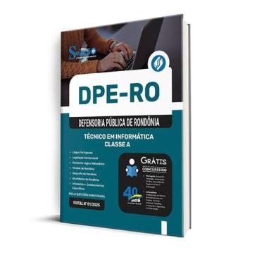 Imagem de Apostila DPE-RO  - Técnico em Informática - Classe A - Editora Solução