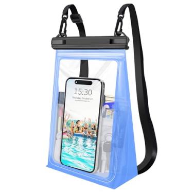 Imagem de Bolsa de telefone grande à prova d'água flutuante, capa de telefone à prova d'água para iPhone 14 15 Pro Max 13 Plus 12 11 Samsung S23 Ultra S22 até 21 cm, bolsa seca para telefone à prova d'água IPX8