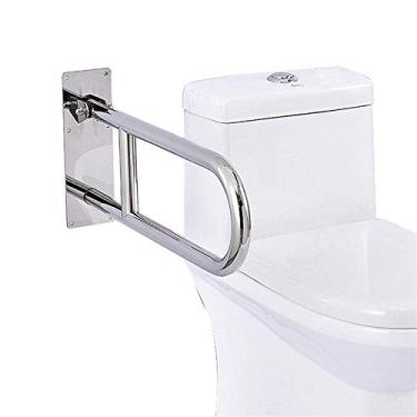 Imagem de Barras de apoio para casa de banho, trilhos para deficientes, dobrável, barra de apoio para casa de banho antiderrapante corrimão de segurança alça de parede para banheira, vaso sanitário, chuveiro