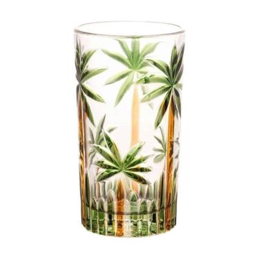 Imagem de Copo Alto Cristal Palm Tree Handpaint Wolff 360ml