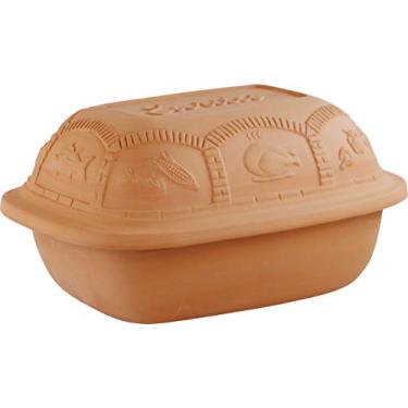 Imagem de Torradeira de argila Eurita, forno holandês antiaderente, panela de argila saudável, padeiro de argila, com guia de receitas grátis, 4 litros