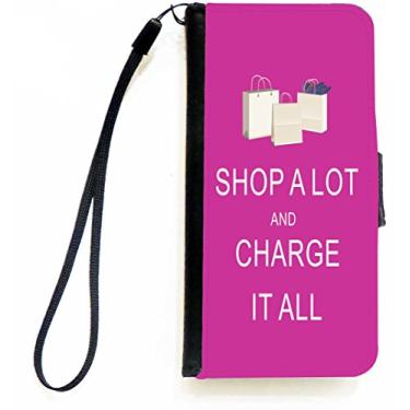 Imagem de Rikki Knight Compre muito e carregue toda rosa rosa carteira iPhone capa com aba magnética para Apple iPhone 5c