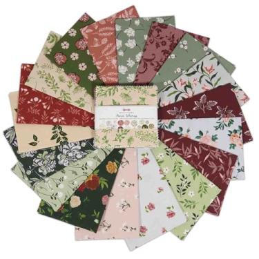 Imagem de 40 pacotes de pingentes de algodão para acolchoamento, quadrados de colcha pré-cortados 12,7 x 12,7 cm, restos de tecido para artesanato, bolos de quatro camadas de gordura, suprimentos de quadrados