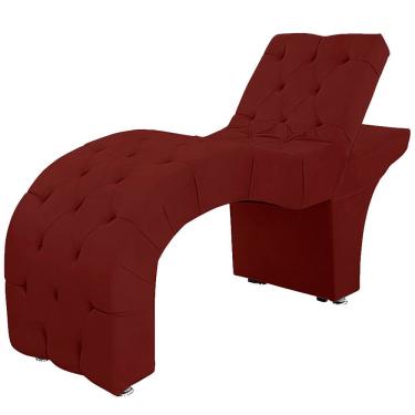 Imagem de Maca Estofada Capitone Reclinável Julia Para Estetica Facial Sombrancelha E Cílios Suede Cor Marsala