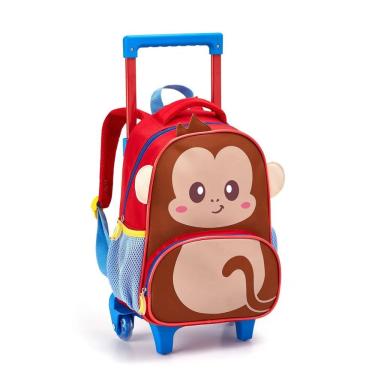 Imagem de Mochila Rodinha Alça Menina Infantil Macaco Zoop Seanite