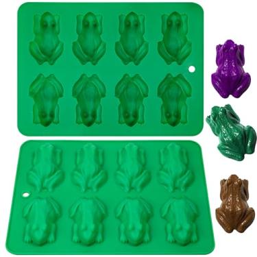 Imagem de Webake Molde de sapo de chocolate, pacote com 2 moldes de silicone para gelatina de sapo da Páscoa, bombas gordas ceto, giz de cera, gelatina, decoração de bolo, sabonete, resina (verde)