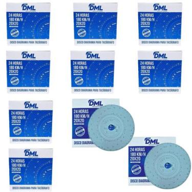 Imagem de KIT 10 DISCO TACOGRAFO DIARIO (24hrs) 180KM Cx 100 UNIDADES - THEGA DM