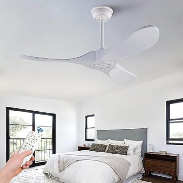 Imagem de KBZZ Ventilador De Teto 42'' Sem Luz, Madeira Maciça Com Controle Remoto, Motor Dc Reversível Moderno Para Ambientes Internos, Quarto, Sala Estar, Escritório, Ventiladores Externos, Pátio, Gazebo