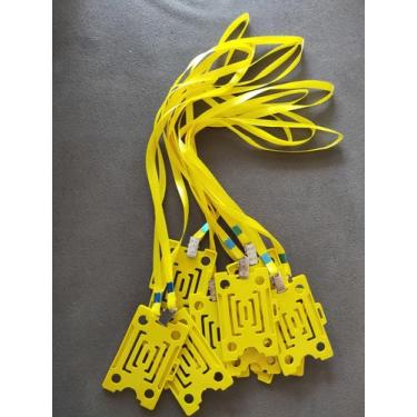 Imagem de kit 10 cordão de prescoço porta crachá-amarela - tltled