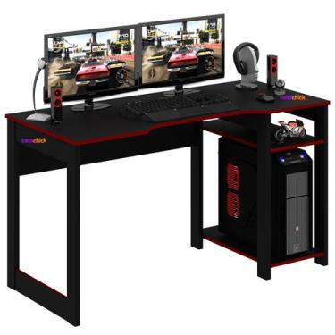 Imagem de Mesa Gamer ME4152 Preto/Vermelho Casa Chick, Preto e Vermelho