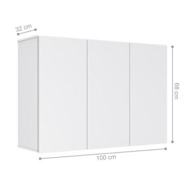 Imagem de Armário Aéreo Aliex 03 Portas Branco - CASA H