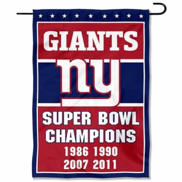Imagem de Bandeira de jardim dupla face WinCraft New York Giants 4 vezes Super Bowl Champions