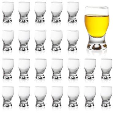 Imagem de QUAFFER Conjunto de 24 copos de shot – Copos elegantes transparentes de 60 ml – Copos clássicos de uísque vodca Tequila Sherry Brandy Cordial Mini Snifters – Perfeito para festas, bares, eventos, bar