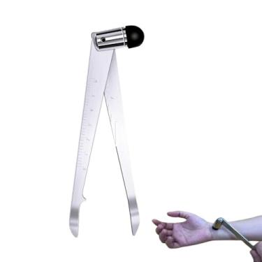 Imagem de DeaHea Martelo de reflexo neurológico Tromner com régua de medição embutida, pontas de borracha, martelos reflexos de percussão de aço inoxidável para exame neurológico, testes de respostas cutâneas e