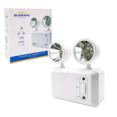 Imagem de Luminária Bloco Autonômo Emergência 3w 600 lumens 6500k 