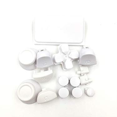 Imagem de Botão completo de substituição L1 R1 L2 R2 botões de gatilho para controle Sony PlayStation 4 PS4 Pro Slim JDS-040 (branco)
