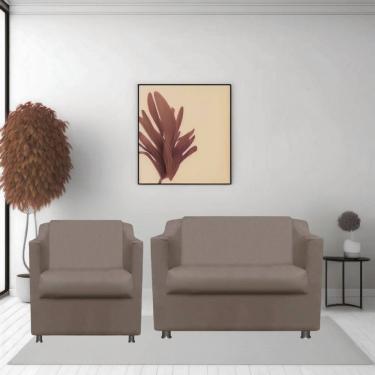 Imagem de Namoradeira + Polt. Bia P/ Sala de Estar Consultório Clinica Hospital Recepção Suede