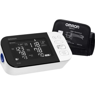 Imagem de Omron - Série 10 - Monitor de pressão arterial sem fio para braço - Preto/Branco-BP7450