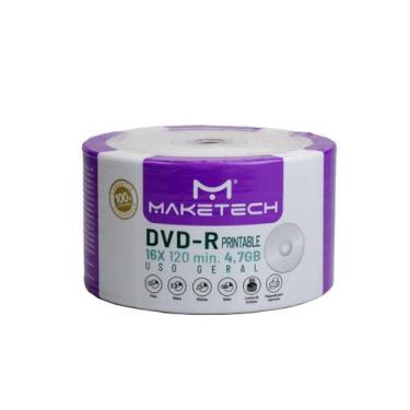Imagem de Disco Virgem Dvd-r Imprimível Maketech 16x Para 50 Unidades