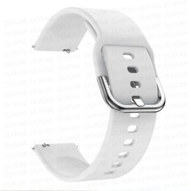Imagem de Pulseira  Branco de Silicone Fecho de Aço 20MM Compativel  Waatch3 Act