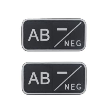 Imagem de Ruoming 2 peças externas 3D PVC borracha macia tipo sanguíneo médico, crachá de gancho de resgate, emblema de moral, acessório DIY (branco AB-)