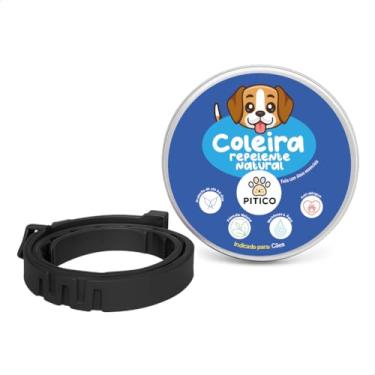 Imagem de Coleira Repelente Natural para Cães, contra pulgas carrapatos mosquitos, sem química (Preto, Regulável)