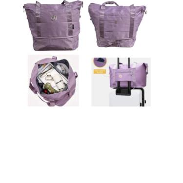 Imagem de Bolsa viagens passeios ou academia, compartimento porta tênis bolsa grande de bordo com alça de ombro bolso impermeável (verde)