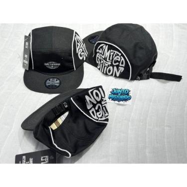 Imagem de boné chapéu five painel snapback aba reta JM junto e misturado ajustav