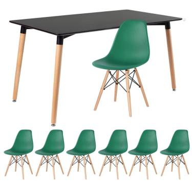 Imagem de KIT - Mesa retangular Eames 80 x 140 cm + 6 cadeiras DSW