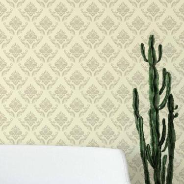 Imagem de Papel De Parede Adesivo Amarelo Arabesco Ornamental 1.5m - DELIQUADROS