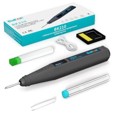Imagem de BAKON Kit De Ferro Solda Bk210, Caneta Elétrica Sem Fio 3200 Mah Com Ponta Precisão (C210), Display Digital Led, Hibernação Automática, Para Reparo Produtos Eletrônicos (Bk210)