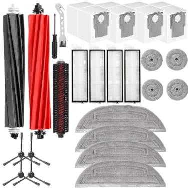 Imagem de TMKOOL Kit de substituição de 25 peças para Roborock S8 Max/S8 MaxV Ultra Robot Vacuum Mop, 2 escovas principais, 1 escova rolante, 4 escovas laterais, 4 filtros, 4 sacos de poeira, 4 panos de