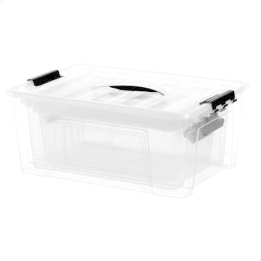 Imagem de Caixa Organizadora Transparente, Conjunto com 3 Peças, 7,3L, 12,4L e 20L, com Alça e Trava