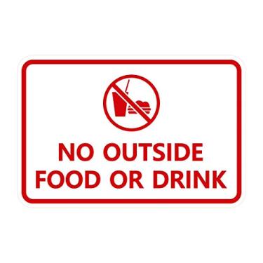 Imagem de Signs ByLITA Placa clássica emoldurada sem comida ou bebida externa (branca/vermelha) - grande