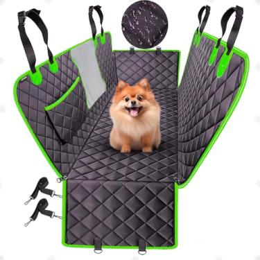 Imagem de Capa de Proteção Pet Impermeável para Carro Automóvel Assento Banco Cachorro Gato Versátil 5 em 1 Espumada Com Bolso C/Cinto de Segurança Pet Marca ATM (Verde, Único)