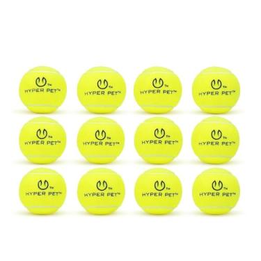 Imagem de Hyper Pet Bolas de tênis para cães – pacote com 12 unidades de 6,3 cm para exercícios e busca; brinquedos interativos; ótimo para raças pequenas