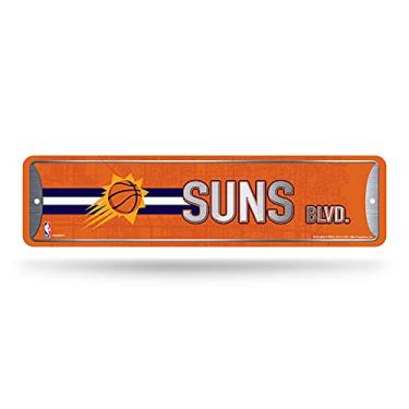 Imagem de Rico Industries Placa de rua de metal NBA Phoenix Suns (10 x 38 cm) - Ótima para casa, quarto, decoração de caverna masculina