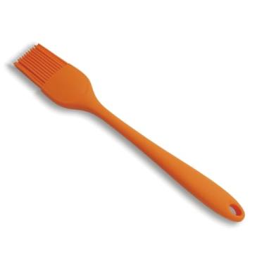 Imagem de Pincel Culinário Ergonômico 28cm em Silicone Cozinha Reforçado Antiaderente Profissional (Laranja)
