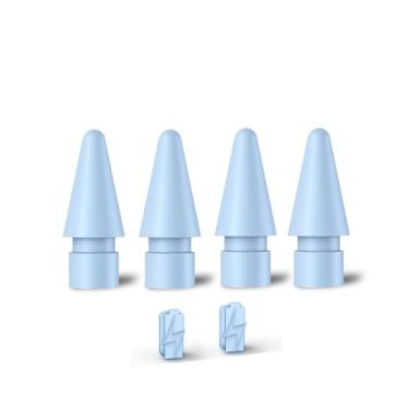 Imagem de DOGAIN Pontas de substituição para Apple Pencil 2ª geração/pontas de 1ª geração, acessórios de pontas iPencil para iPad Pro Pencil de 1 a 2 gerações e DOGAIN Pencil A8 (4 pontas + 2 plugues de poeira