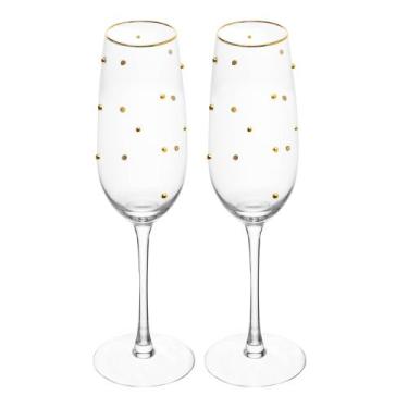 Imagem de Conjunto 2 Taças Para Champanhe Balls Fio De Ouro 220ml Vidro - Wolff