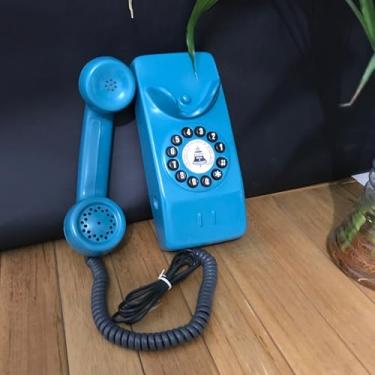 Imagem de Telefone Retrô Digital Interfone, Design Vintage, Cores Disponíveis, Modelo Parede (Azul)